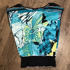 Womens Sleeveles elastic waist blouse